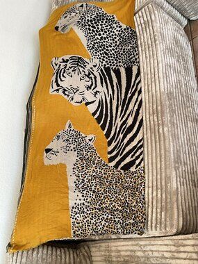 Black, Yellow and White Animal Print Scarf